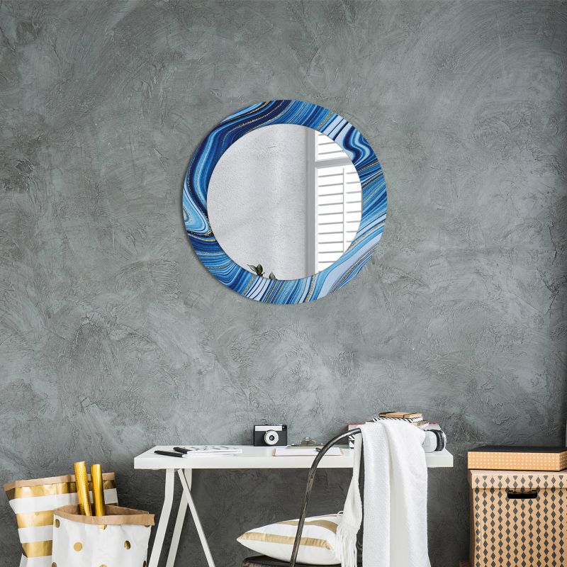 Rundt Tulup-spejl Marmorstensflod 60 cm Designer på Underlag 1 stk.