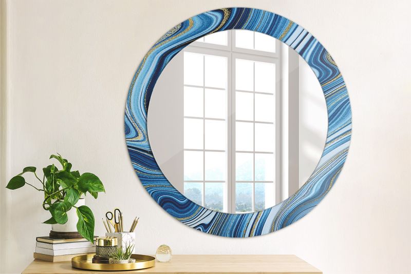 Rundt Tulup-spejl Marmorstensflod 70 cm Designer på Bagplade 1 stk.