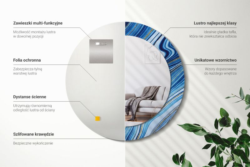 Rundt Tulup-spejl Marmorstensflod 70 cm Designer på Bagplade 1 stk.