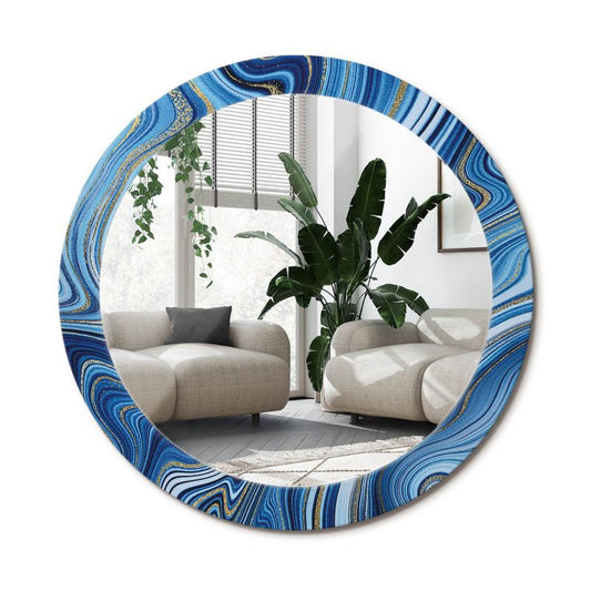Rundt Tulup-spejl Marmorstensflod 80 cm Designer på Underlag 1 stk.