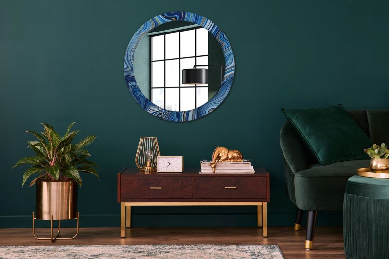 Rundt Tulup-spejl Marmorstensflod 80 cm Designer på Underlag 1 stk.