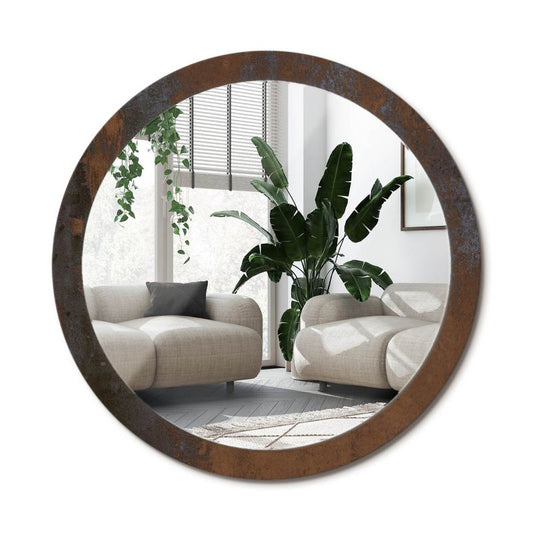 Rundt spejl Tulup metalisk rustikt 100 cm moderne med bagplade 1 stk.