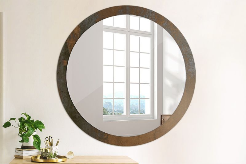 Rundt spejl Tulup metalisk rustikt 100 cm moderne med bagplade 1 stk.