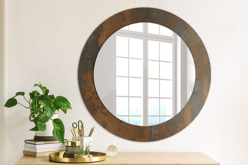 Rundt spejl Tulup metallisk rustikt 60 cm moderne på glasunderlag 1 stk.