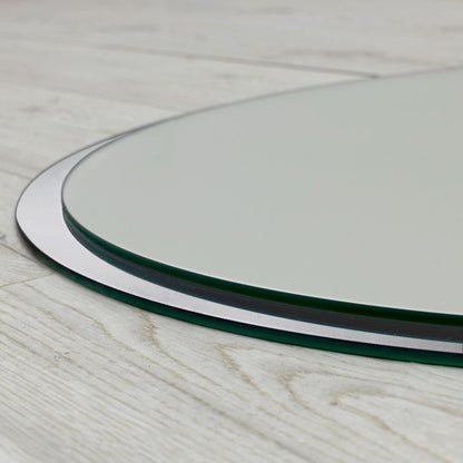 Rundt spejl Tulup metallisk rustikt 60 cm moderne på glasunderlag 1 stk.