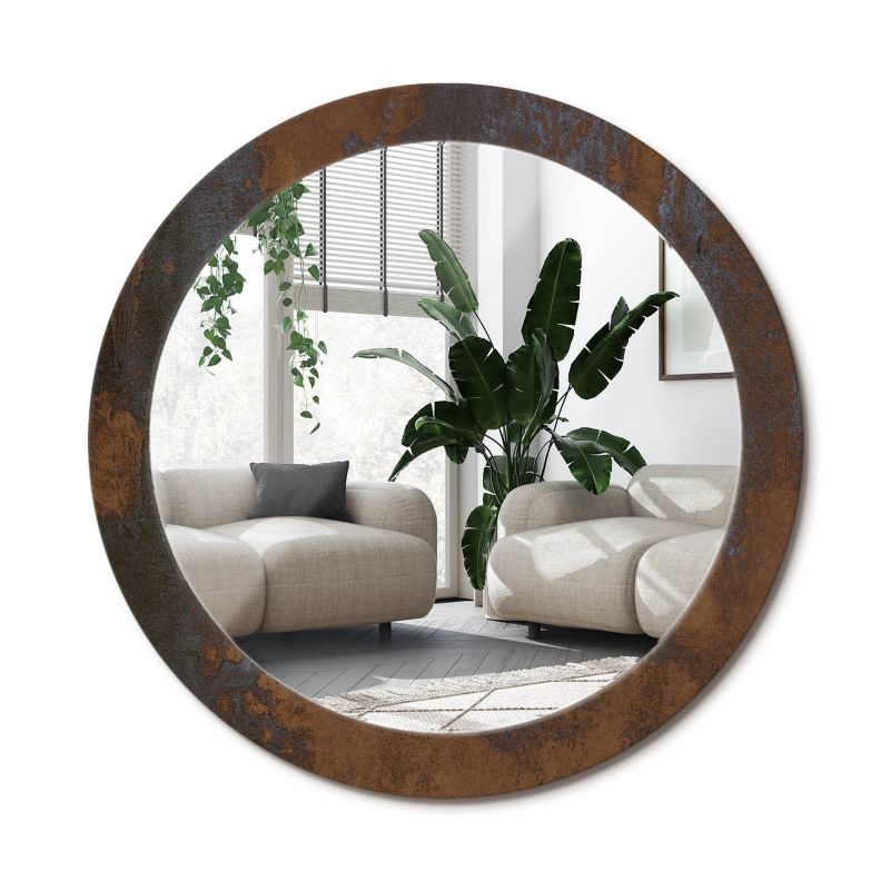 Rundt spejl Tulup metallisk rustikt 80 cm moderne med glasunderlag 1 stk.