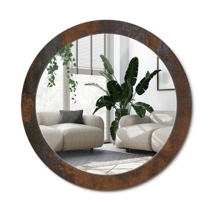 Rundt spejl Tulup metallisk rustikt 80 cm moderne med glasunderlag 1 stk.