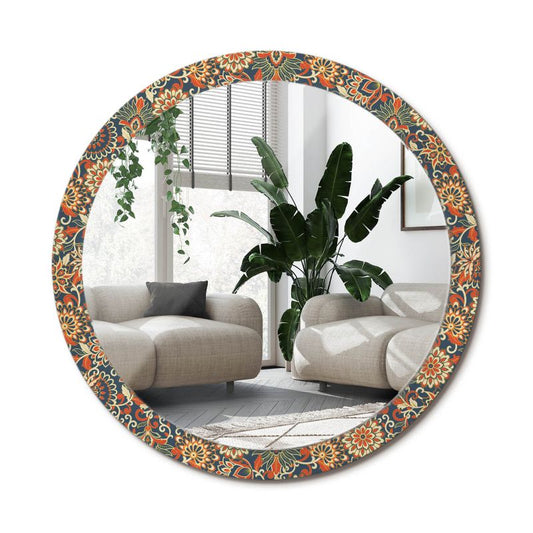Rundt Tulup Retro Blomster Spejl 100 cm Klassisk på Underlag 1 stk.