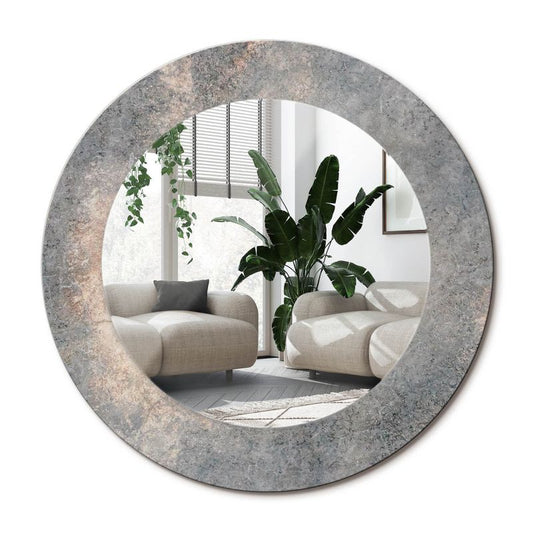 Rundt Tulup Vintage Beton-spejl 50 cm med industriel bundplade, 1 stk.