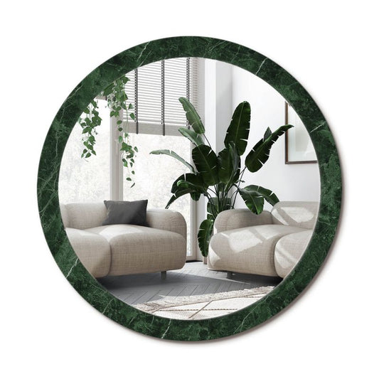 Rundt spejl Tulup grøn marmor 100 cm elegant på bagplade 1 stk.