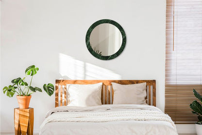 Rundt spejl Tulup grøn marmor 60 cm elegant med bagplade 1 stk.
