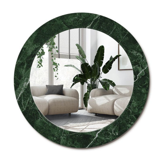 Rundt spejl Tulup grøn marmor 70 cm elegant med bagplade 1 stk.