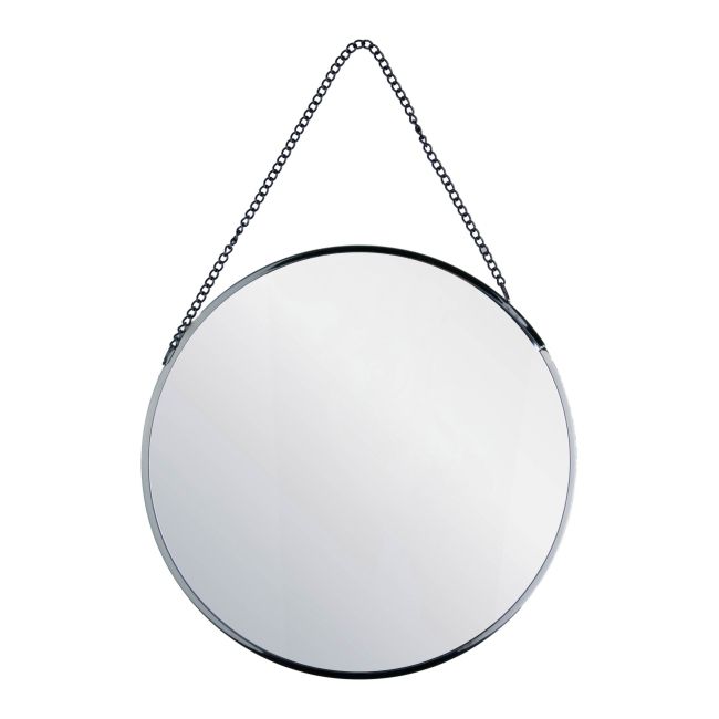 Rundt spejl 20 x 20 cm mat-sort