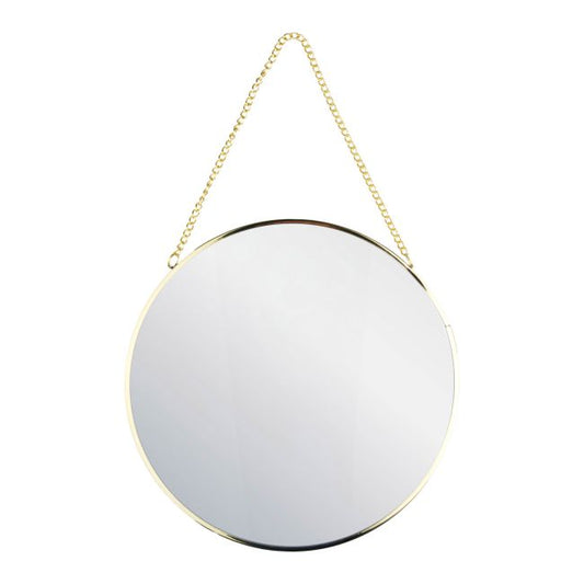 Rundt spejl 20 x 20 cm i guld