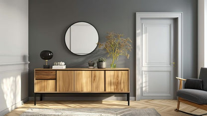 Rundt Spejl 60 cm Sort Ramme MDF