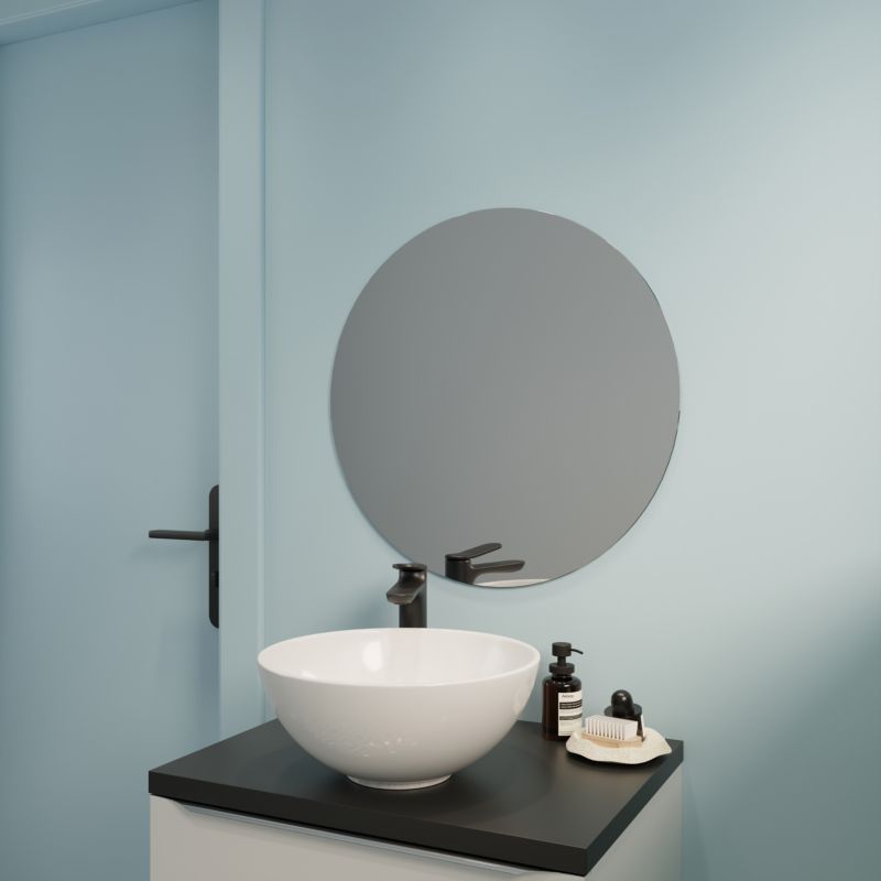 Rundt spejl 60 cm Sølv | 5063022029058