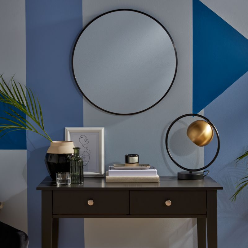 Rundt spejl GoodHome Muhely 60 cm i sort metalramme