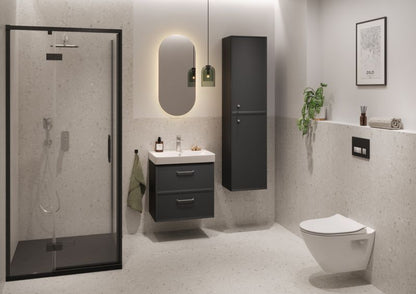 Rundt Spejl Tisa Slim 60 cm Sort Aluminium