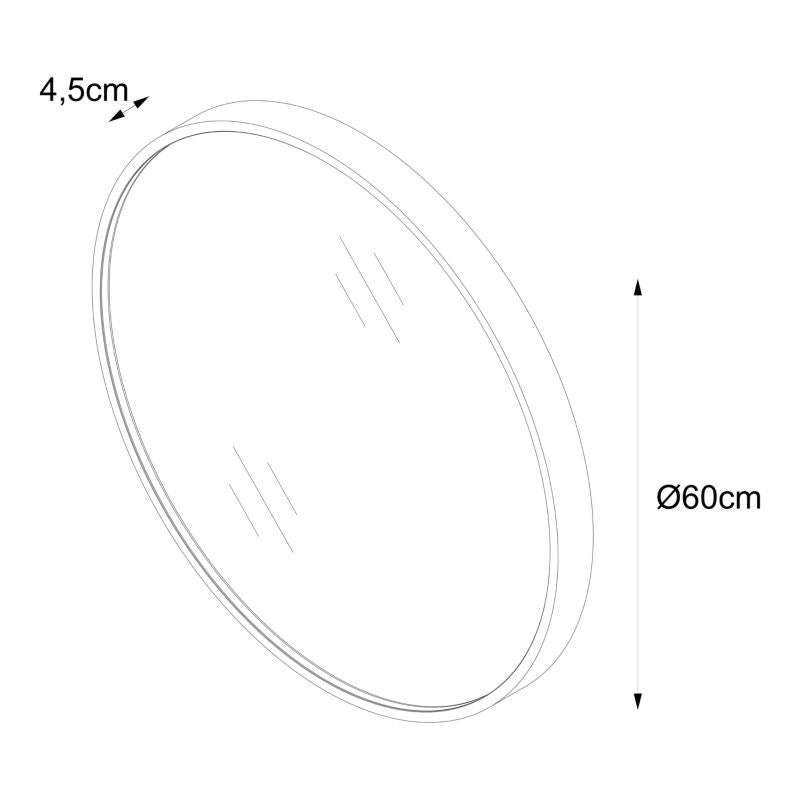 Rundt LED-spejl Tisa Premium 60 cm Sort