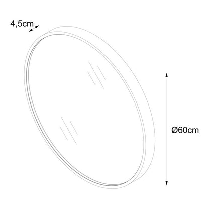 Rundt LED-spejl Tisa Premium 60 cm Sort