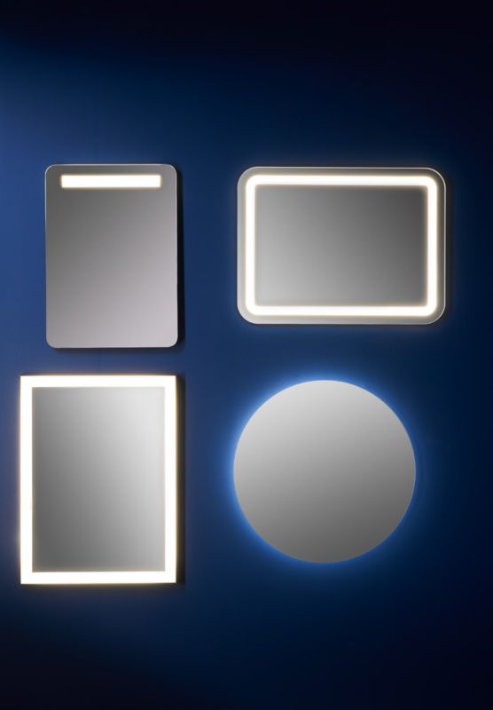 Rundt Luna-spejl 70 cm med LED-belysning