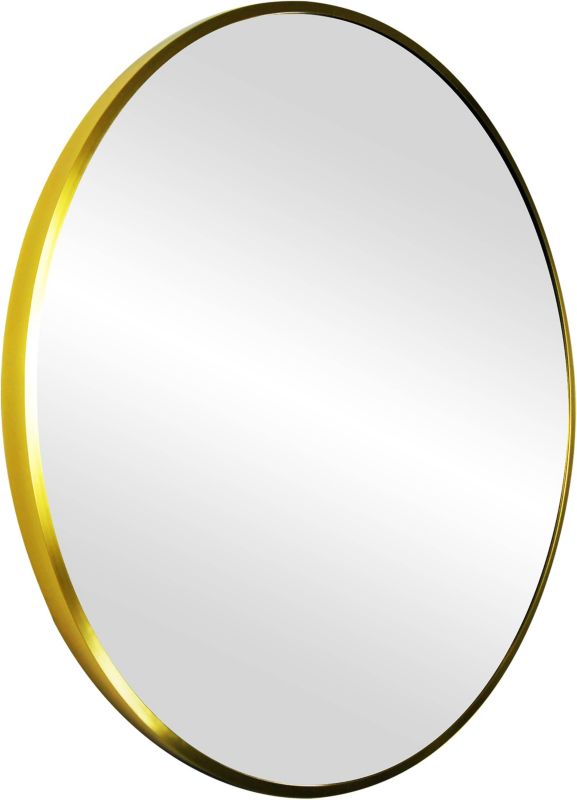 Rundt spejl Sepio 70 cm med gylden blank finish