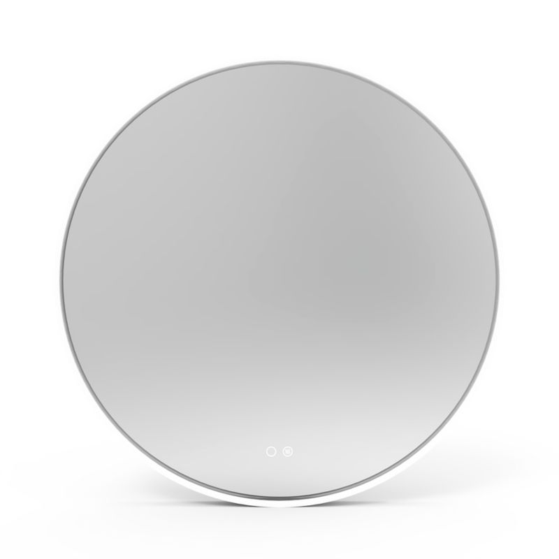 Rundt LED-spejl 60 cm Sort med Anti-dug