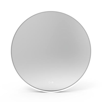 Rundt LED-spejl 60 cm Sort med Anti-dug