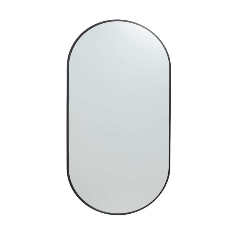 Ovalt spejl GoodHome Muhely 50 x 100 cm i sort metalramme