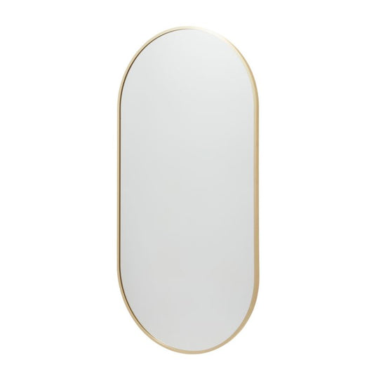 Ovalt spejl GoodHome Muhely 50 x 100 cm i metalramme med guldfinish