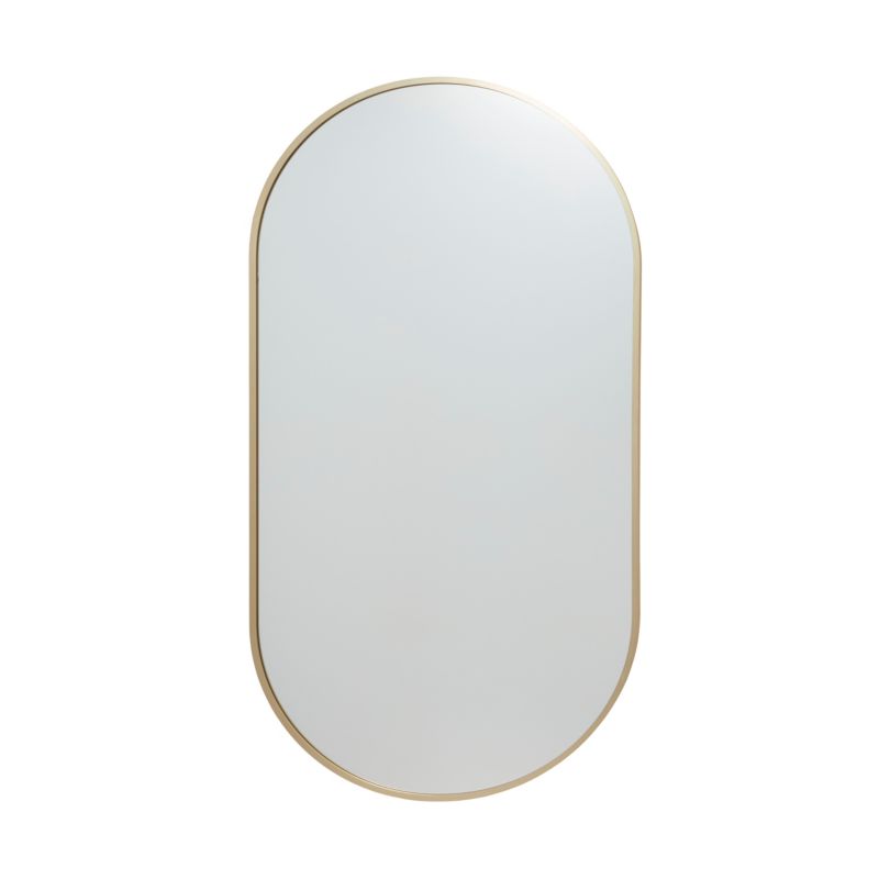 Ovalt spejl GoodHome Muhely 50 x 100 cm i metalramme med guldfinish