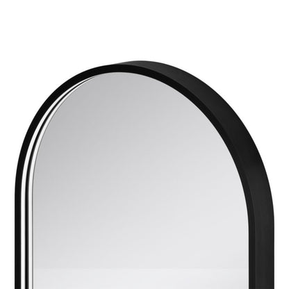Ovalt LED-spejl 40 x 80 cm Sort med Touch-dæmper
