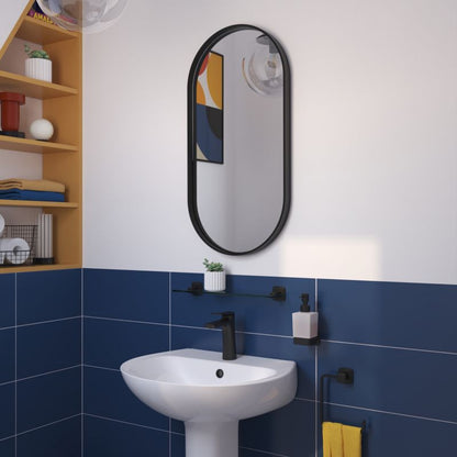 Ovalt spejl Tisa Slim 40 x 80 cm sort
