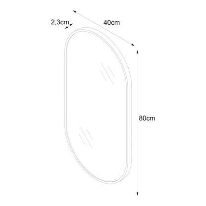 Ovalt spejl Tisa Slim 40 x 80 cm sort