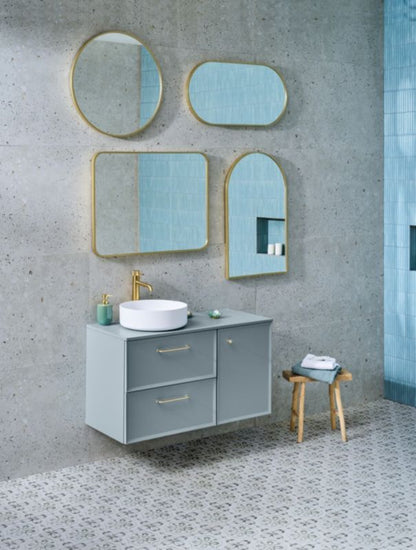 Ovalt spejl Tisa Slim 40 x 80 cm Guld | 5063022703842