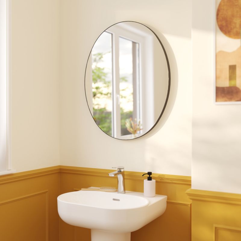 Spejl Tisa Slim Oval 60x74 cm Sort