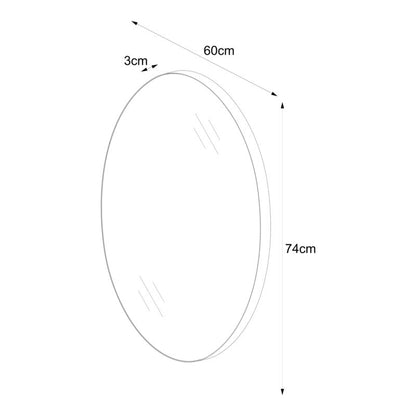 Spejl Tisa Slim Oval 60x74 cm Sort