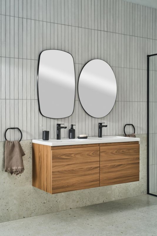 Spejl Tisa Slim Oval 60x74 cm Sort