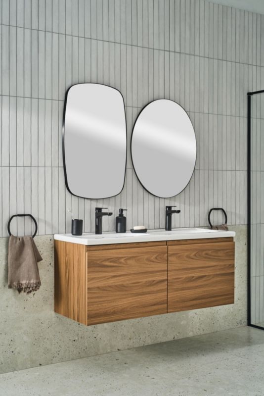Spejl Tisa Slim Oval 60x74 cm Sort