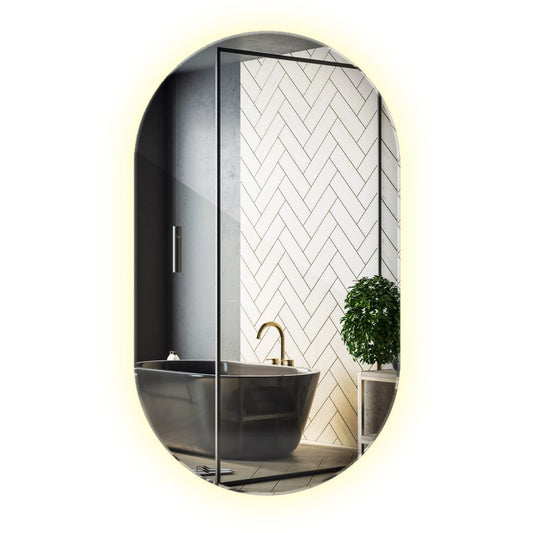 Ovalt LED-spejl Tulup 58x100 cm Neutral til makeup 1 stk.
