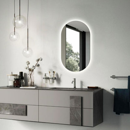 Ovalt LED-spejl Tulup 58x100 cm Neutral til makeup 1 stk.