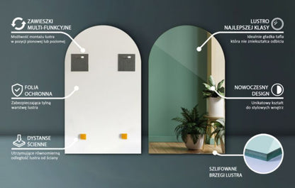 Ovalt Tulup-spejl 50x90 cm til stue og entré, 1 stk.