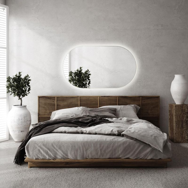 Ovalt Tulup LED-spejl 52x90 cm med belysning til garderobe, 1 stk.