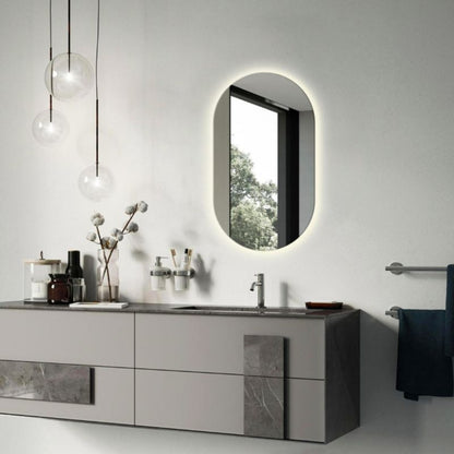 Ovalt Tulup LED-spejl 52x90 cm med belysning til garderobe, 1 stk.