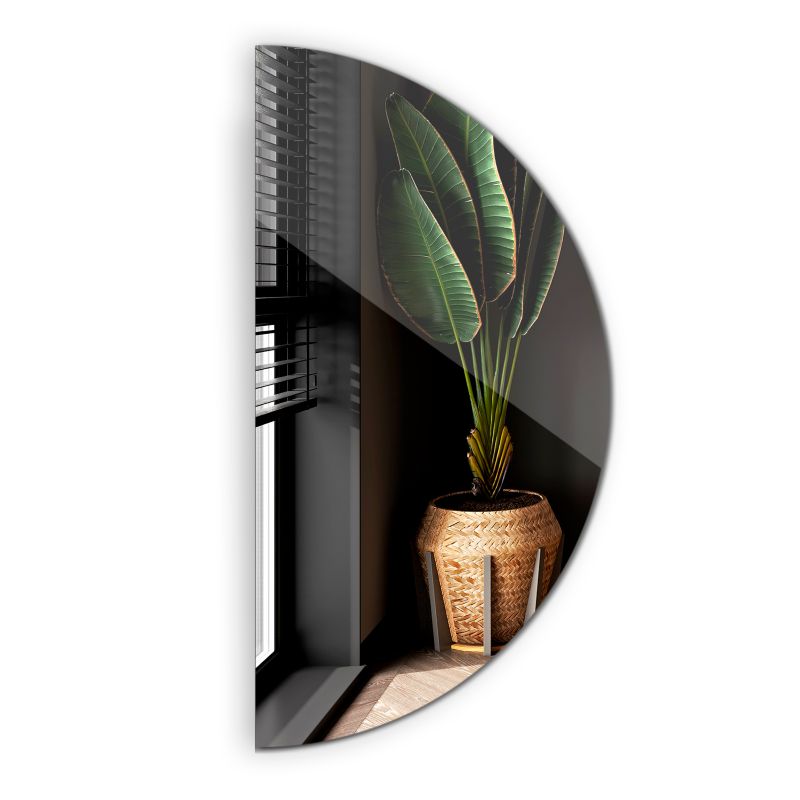 Moderne halvrundt spejl Tulup 45 x 90 cm i loftstil, 1 stk.