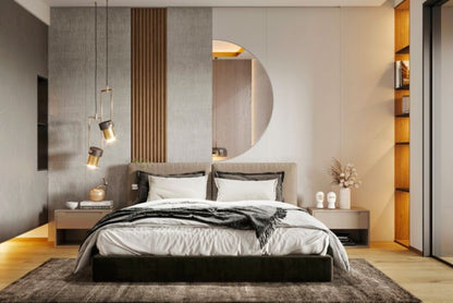 Moderne halvrundt spejl Tulup 45 x 90 cm i loftstil, 1 stk.