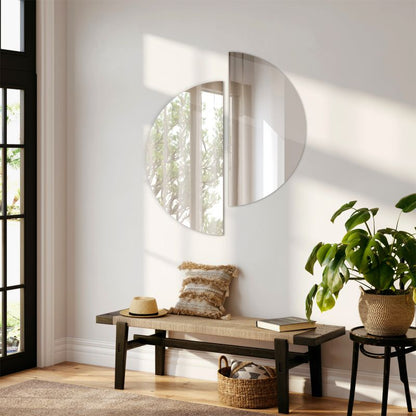 Moderne halvrundt spejl Tulup 45 x 90 cm i loftstil, 1 stk.