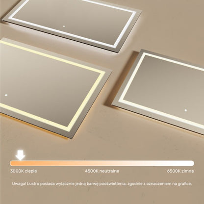 LED Badeværelsesspejl 120x70 cm med Touch-Kontakt 3000K | 5906506531053