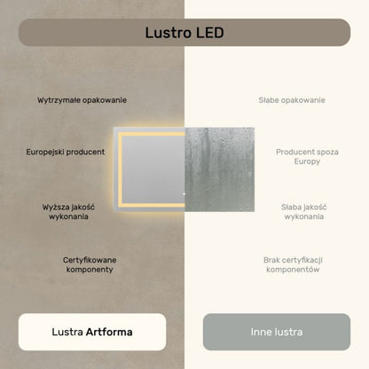 LED Badeværelsesspejl 120x70 cm med Touch-Kontakt 3000K | 5906506531053