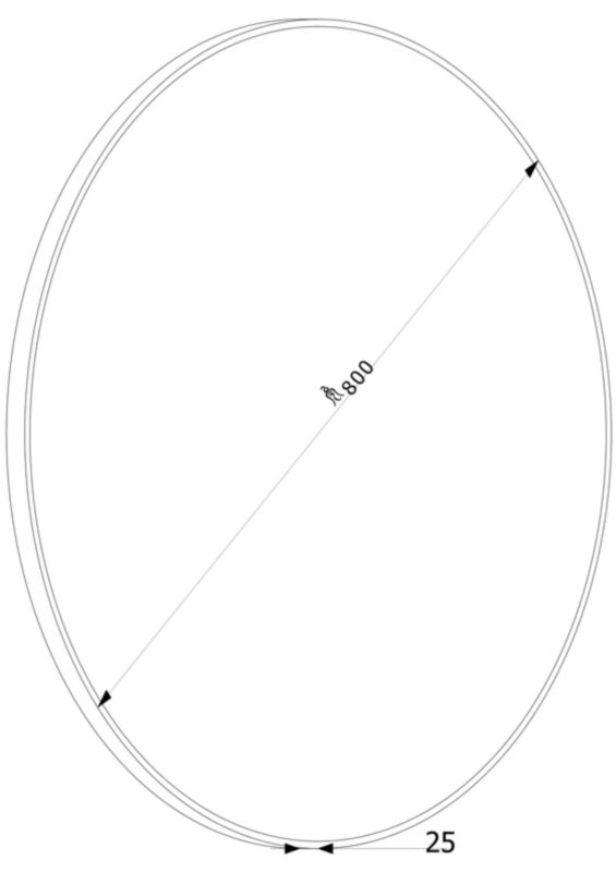 Rundt LED-spejl 80 cm med baggrundsbelysning, gylden ramme, touch-kontakt og varmefolie